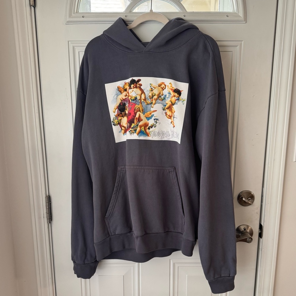 Boys Lie denim color hoodie